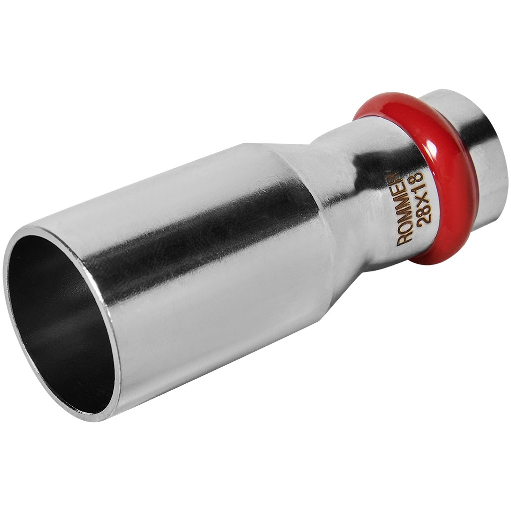 Муфта ROMMER переходная НПр-ВПр, 28х18, из нержавеющей стали прессовой, RSS-1020-002818