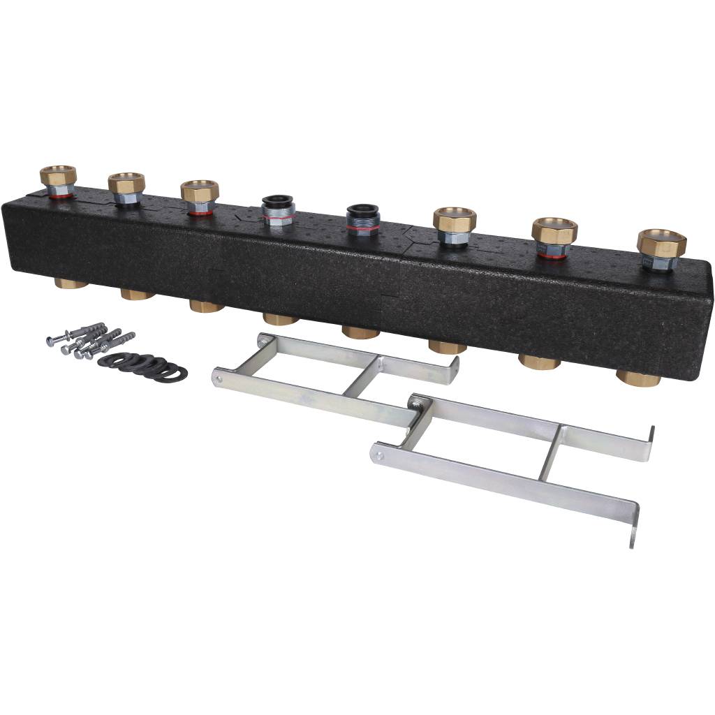 Настенный коллектор Meibes на 7 отоп. контура (с комплектом кронштейнов) M66301.41RU