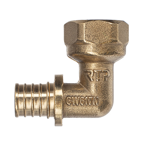 Угольник аксиальный, латунь, внутренняя резьба,16х1/2, желтый, RTP