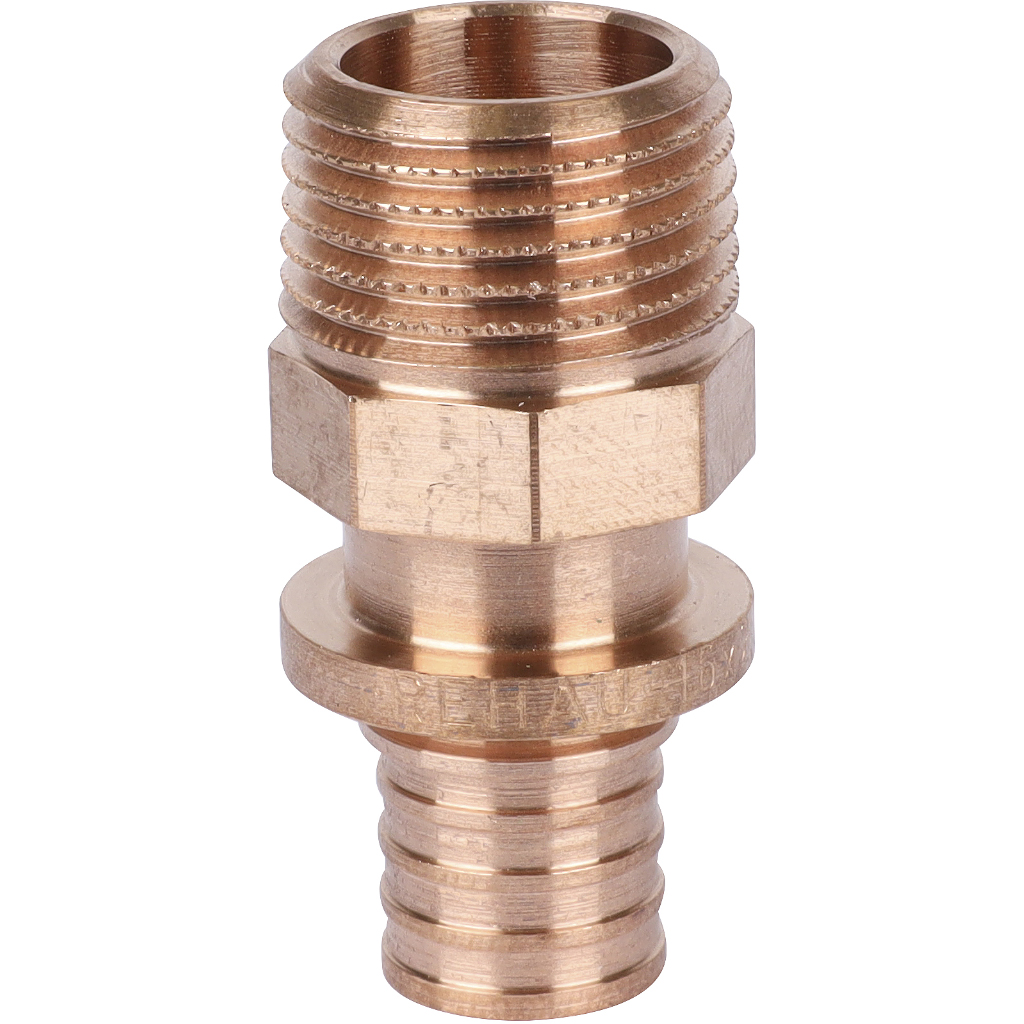 Переходник РЕХАУ RAUTITAN с наружной резьбой 16-R 1/2 RX+ для труб из сшитого полиэтилена аксиальный