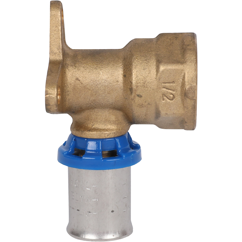 Угольник APE настенный с креплением удлинённый 1/2 х16 для металлопластиковых труб прессовой, ARL3503100