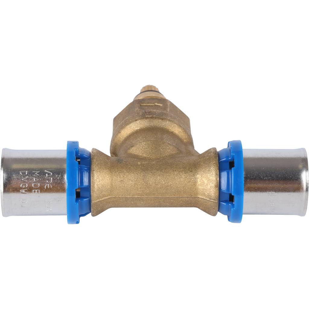 Вентиль APE с хромированной ручкой 20х20 для металлопластиковых труб прессовой, ARL6000220