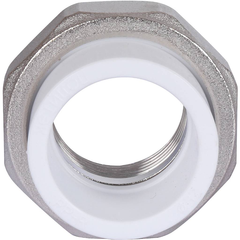 Муфта разъемная с внутренней резьбой Политэк 32х1 для полипропиленовых труб под сварку (цвет белый), 9801003201