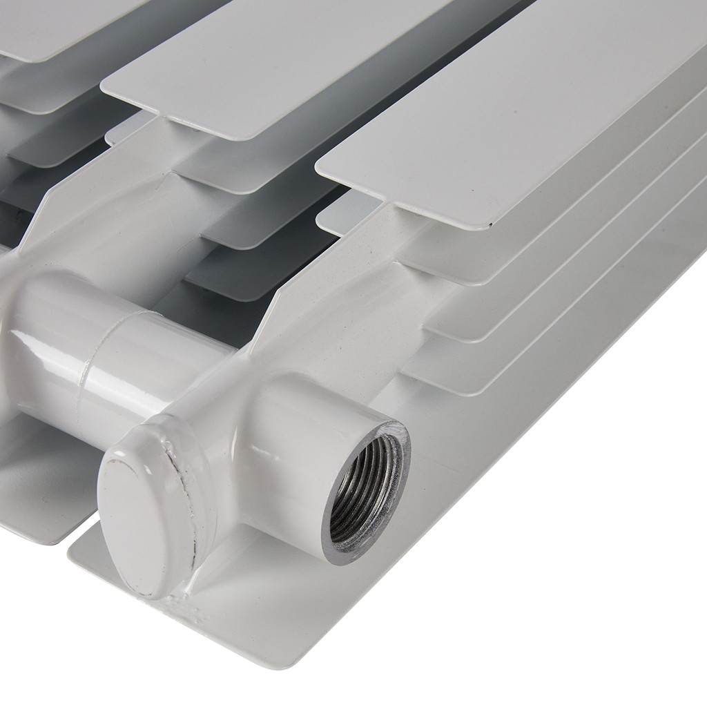 Радиатор алюминиевый STOUT ALPHA 350 6 секций боковое подключение (белый RAL 9016), SRA-2310-035006