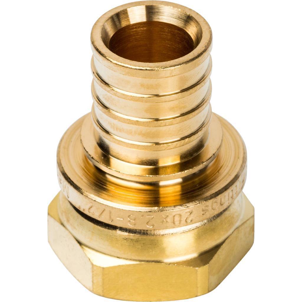 Переходник STOUT с накидной гайкой 20xG 1/2 для труб из сшитого полиэтилена аксиальный