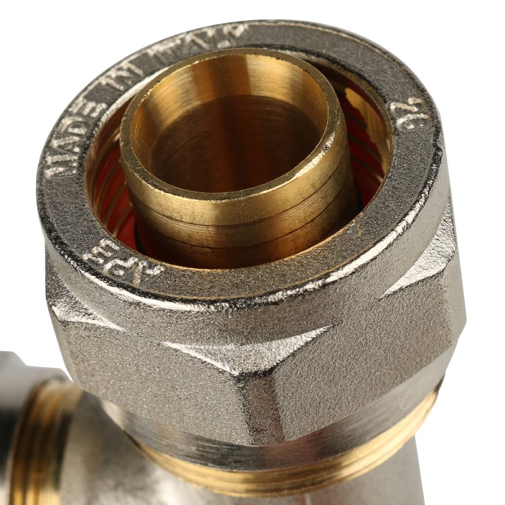 Тройник переходной STOUT 26х20х26 для металлопластиковых труб винтовой, SFS-0010-262026