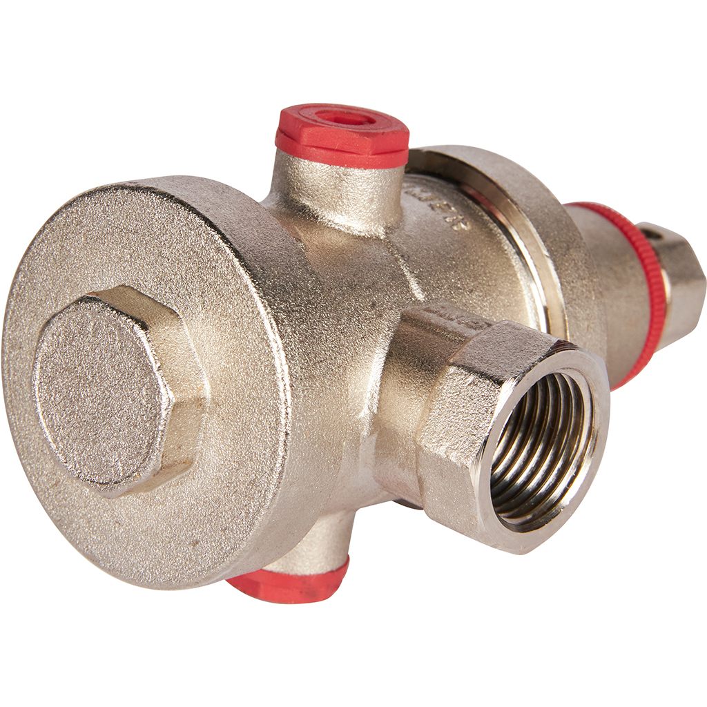 Редуктор давления ROMMER PN25 вн/вн 1/2  с выходом под манометр, RVS-0008-000015