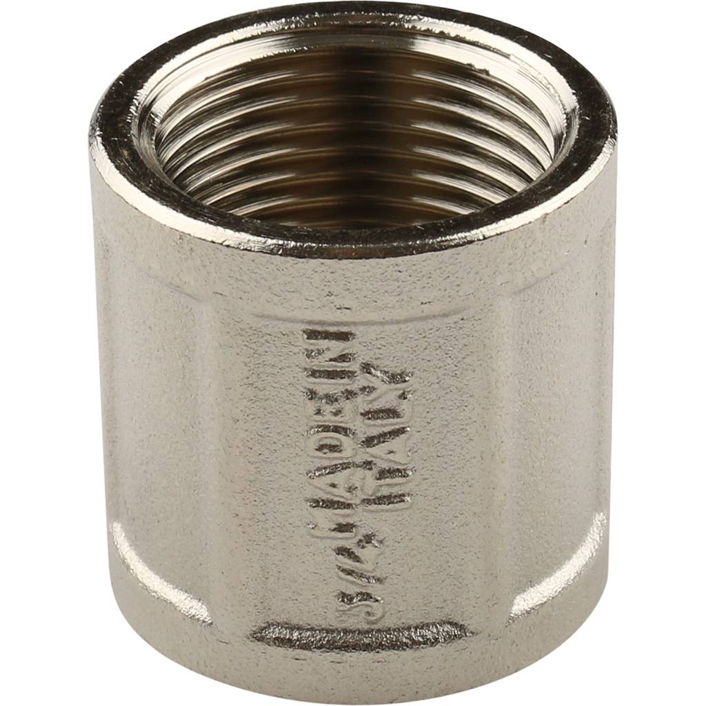 Муфта TIEMME ВВ никелированная 3/4х3/4 для стальных труб резьбовой, 1500150