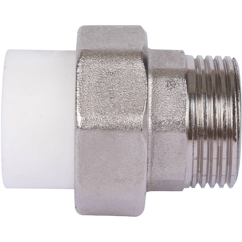 Муфта разъемная Kalde 20х3/4 с наружной резьбой серии ЕСО для полипропиленовых труб под сварку (цвет белый), 3272-tum-200c00