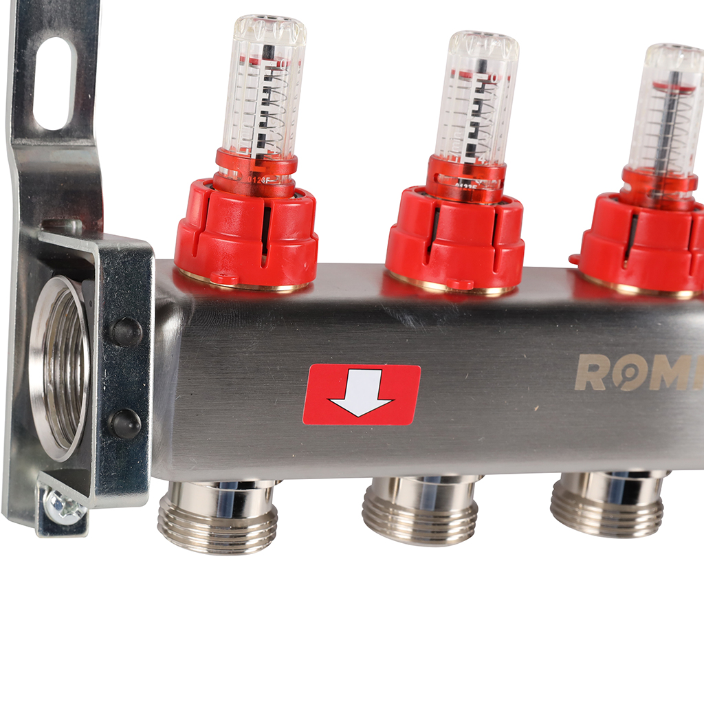 Коллектор из нержавеющей стали с расходомерами ROMMER 5 выходов