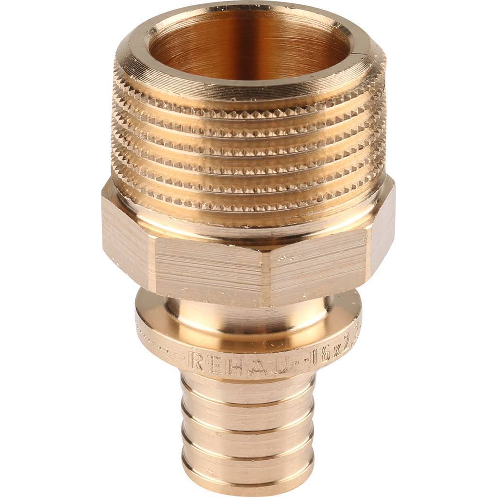 Переходник РЕХАУ RAUTITAN с наружной резьбой 16-R 3/4 RX+ для труб из сшитого полиэтилена аксиальный, 14563121001
