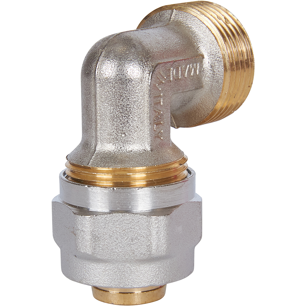 Угольник-переходник STOUT с наружной резьбой 3/4 х20 для металлопластиковых труб винтовой, SFS-0006-003420