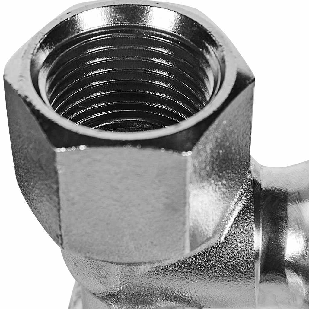 Угольник ROMMER настенный с креплением ВПр-ВР, 22х1/2, из нержавеющей стали прессовой, RSS-1011-002212