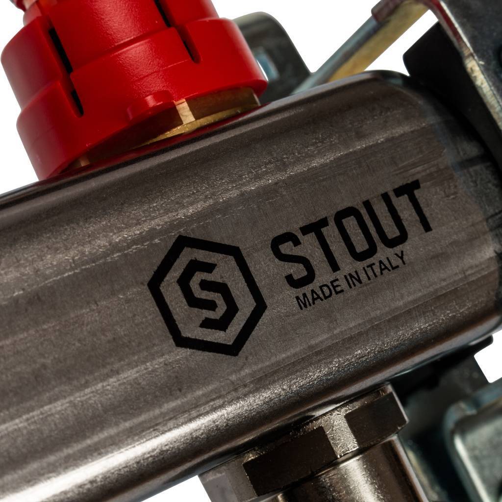 Коллектор из нержавеющей стали с расходомерами STOUT 10 выходов, SMS 0917 000010