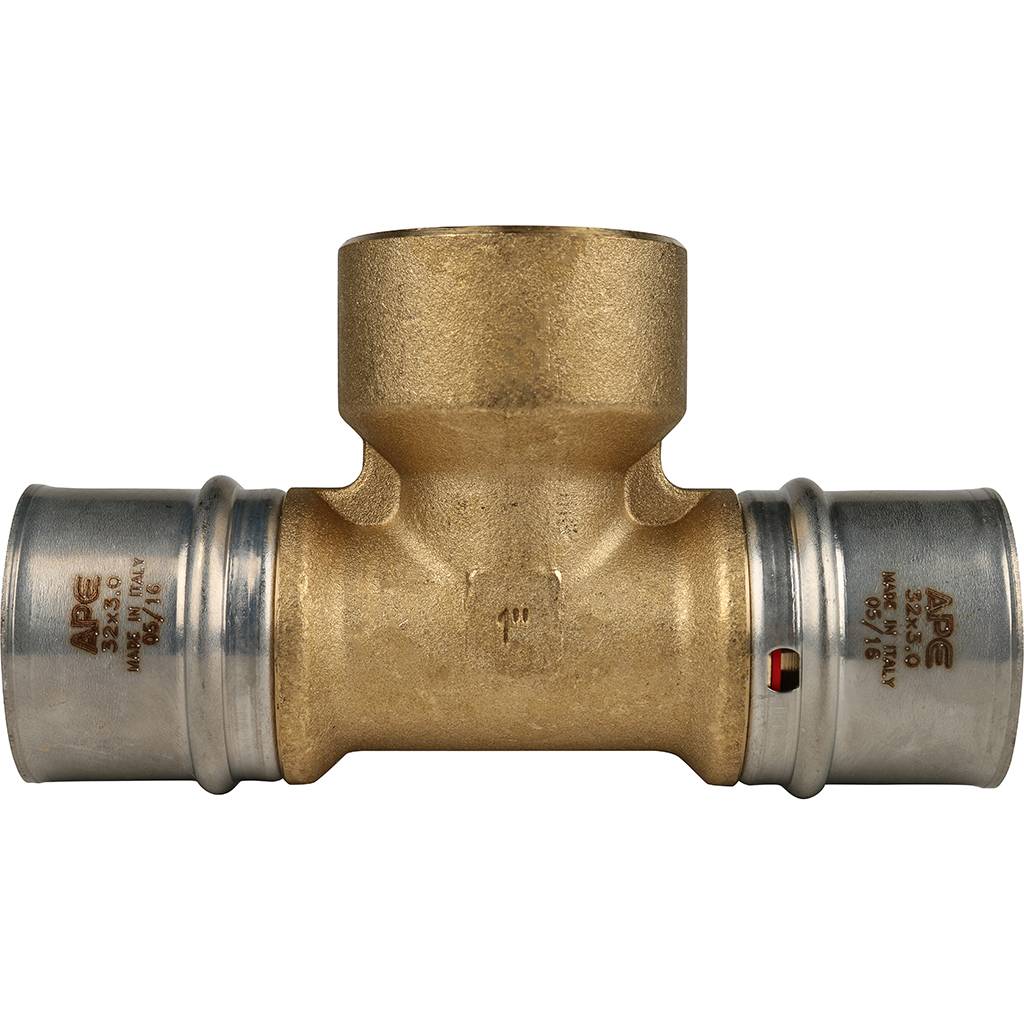 Тройник-переходник STOUT с внутренней резьбой 32х1 х32 для металлопластиковых труб прессовой, SFP-0007-000132