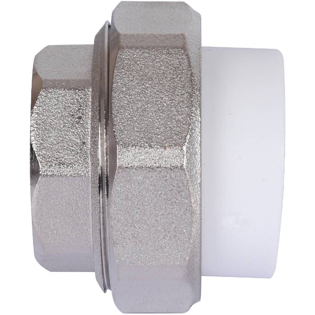 Муфта разъемная с внутренней резьбой Политэк 32х1 для полипропиленовых труб под сварку (цвет белый), 9801003201