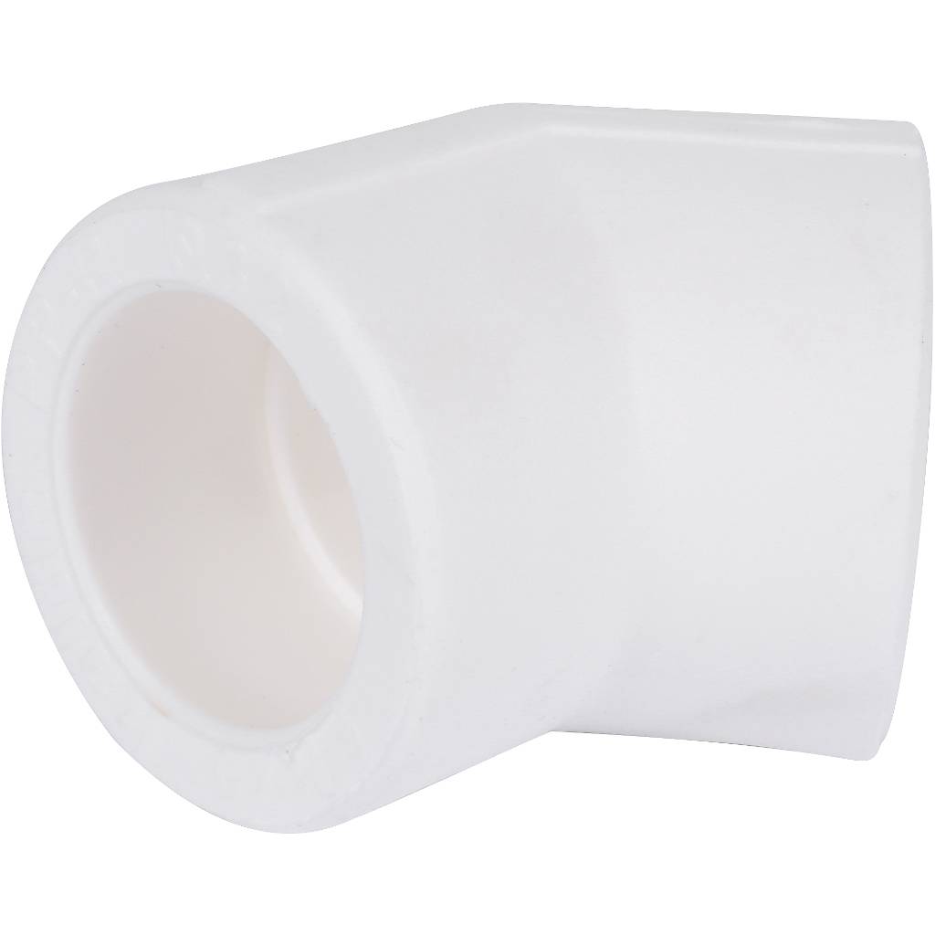 Угольник Kalde d=32 45* для полипропиленовых труб под сварку (цвет белый), R.3212-elb-320045