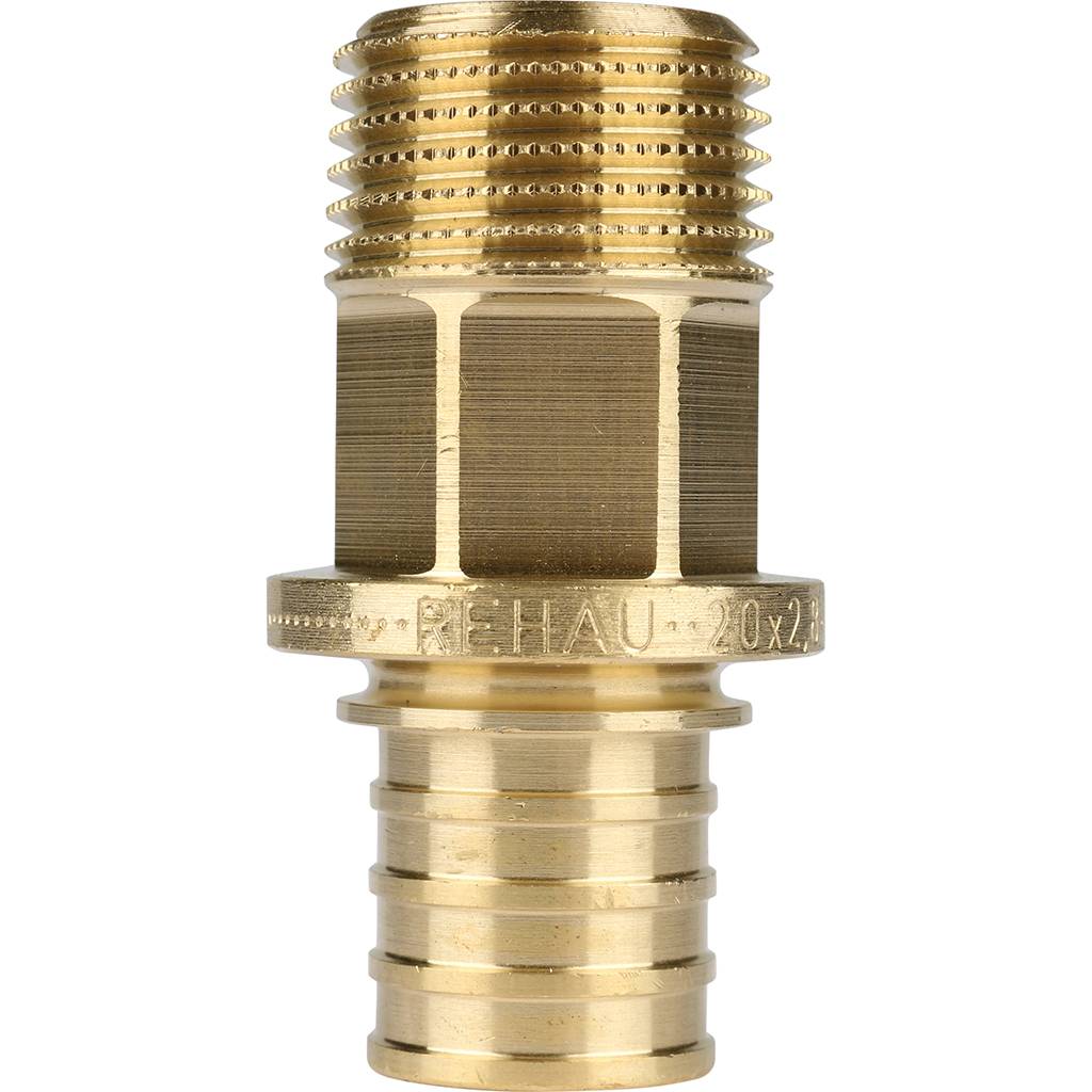 Переходник РЕХАУ RAUTITAN с наружной резьбой 20-R 1/2 RX+ для труб из сшитого полиэтилена аксиальный