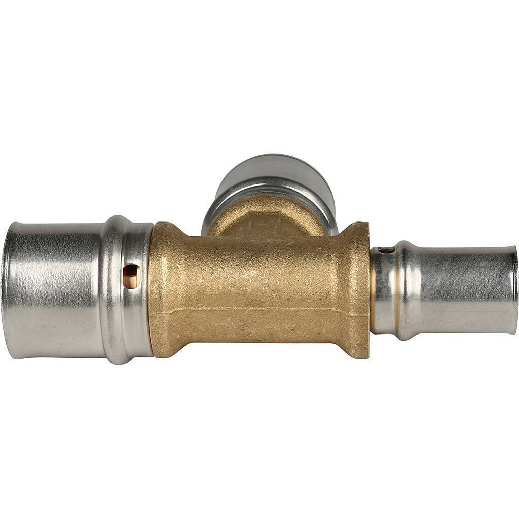 Тройник переходной STOUT 26х26х16 для металлопластиковых труб прессовой, SFP-0005-262616