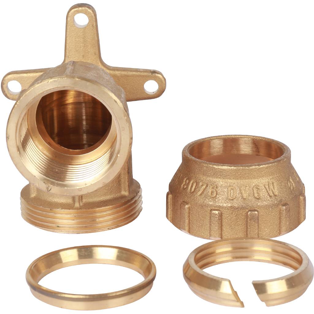 Угольник TIEMME с внутренней резьбой и креплением 32х1 для труб ПНД винтовой, 3400056