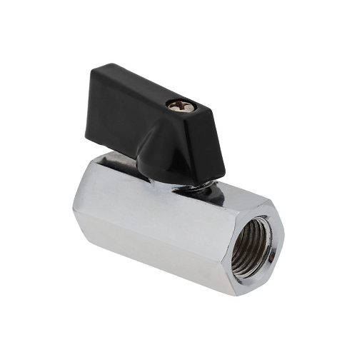 Кран шаровой мини, латунь, внутренняя/внутренняя резьба  1/2, индивидуальная упаковка, хромированный, RTP