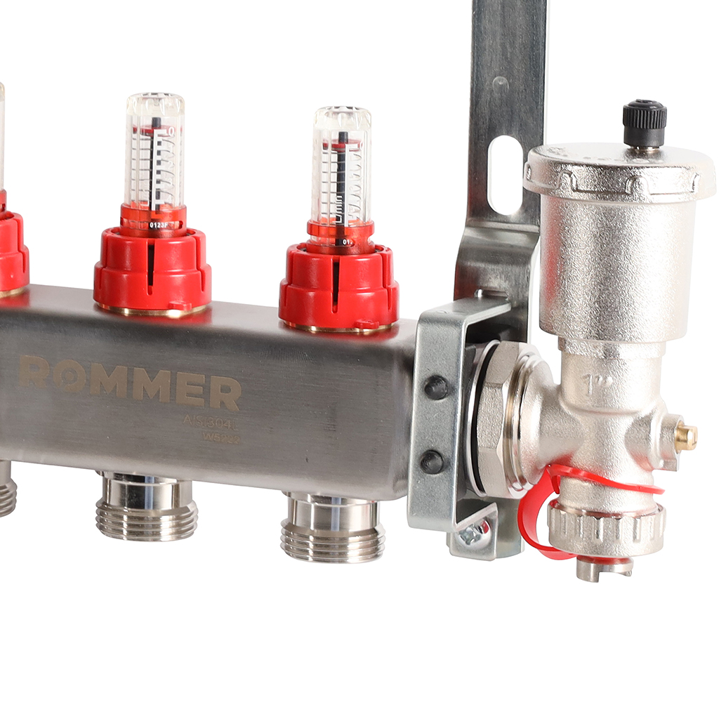 Коллектор из нержавеющей стали в сборе с расходомерами ROMMER 3 выхода
