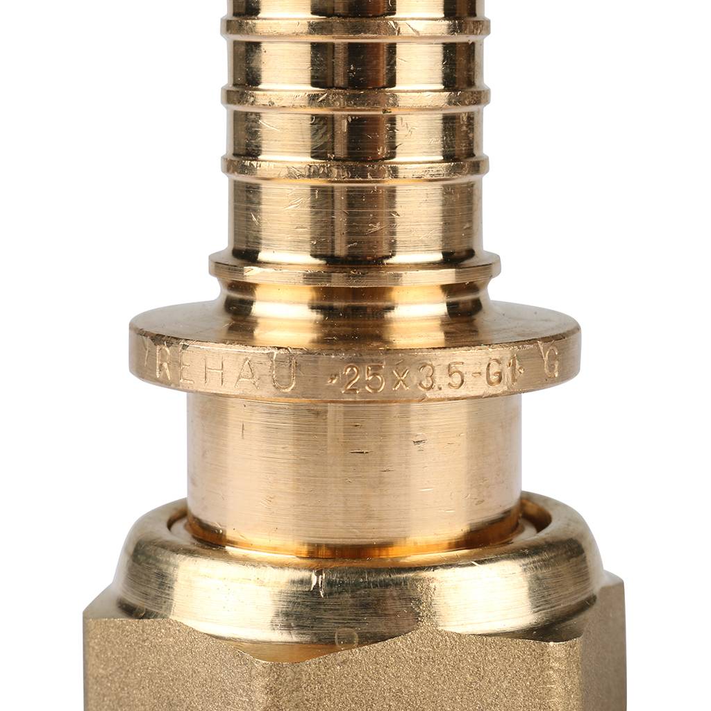 Переходник РЕХАУ RAUTITAN с накидной гайкой 25-G 1 RX+ для труб из сшитого полиэтилена аксиальный, 14563401001