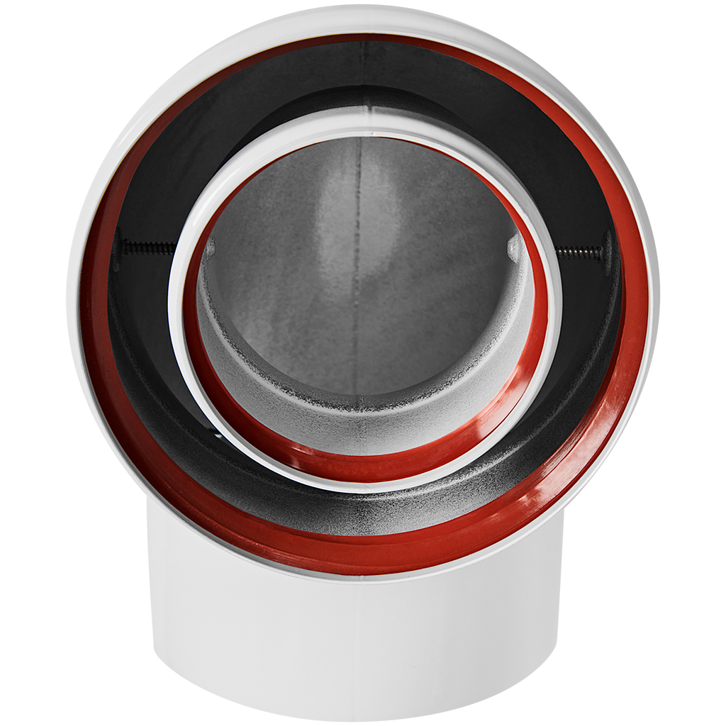 Отвод 90° традиционный коаксиальный ROMMER D80(п-м)/125(п-м)