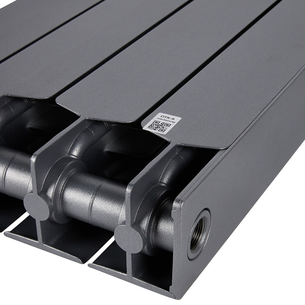 Радиатор биметаллический RIFAR SUPReMO 500 4 секции боковое подключение (Антрацит), 4RS50-4-TI