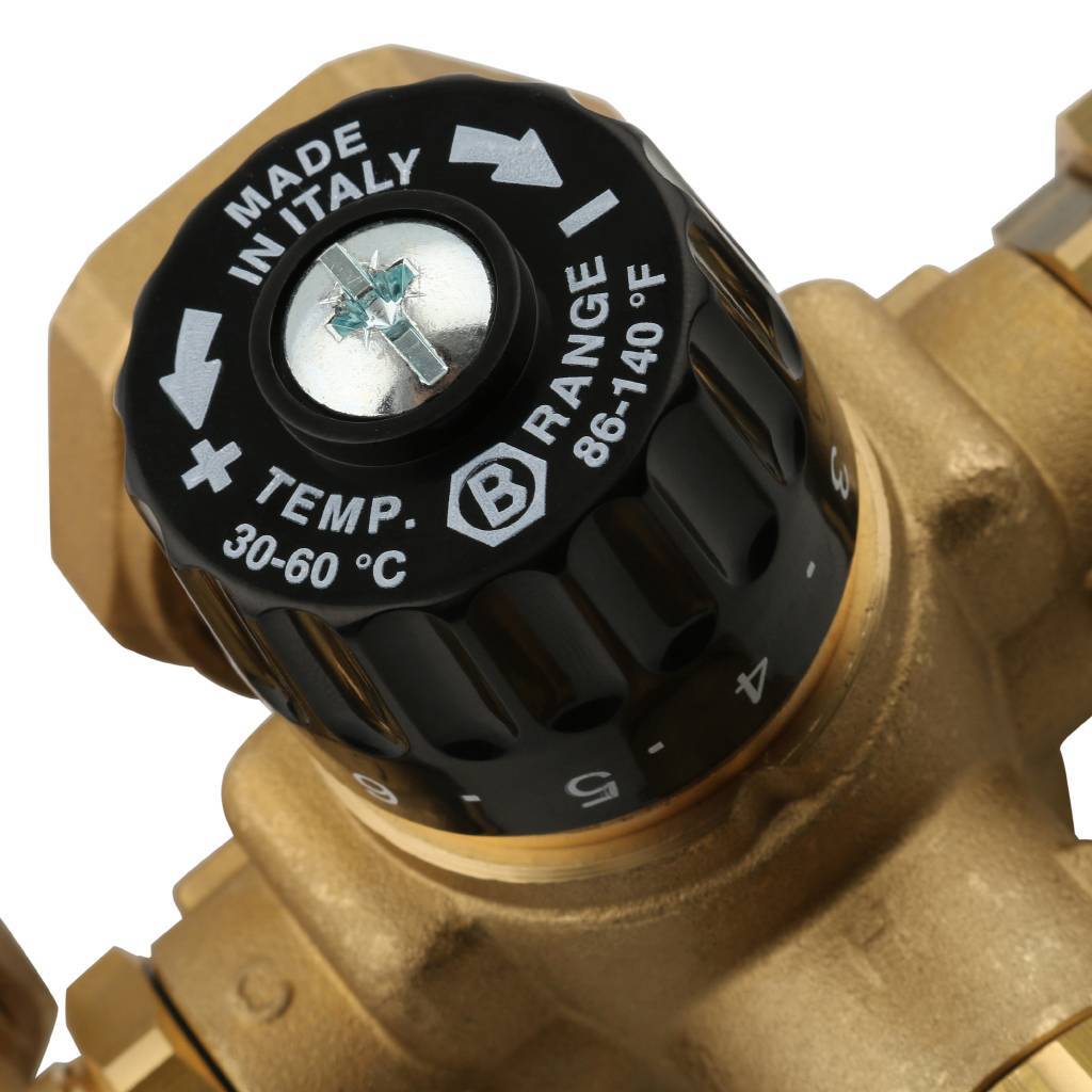 Насосно-смесительный узел STOUT с термостатическим клапаном и байпасом, без насоса, *SDG-0020-002000