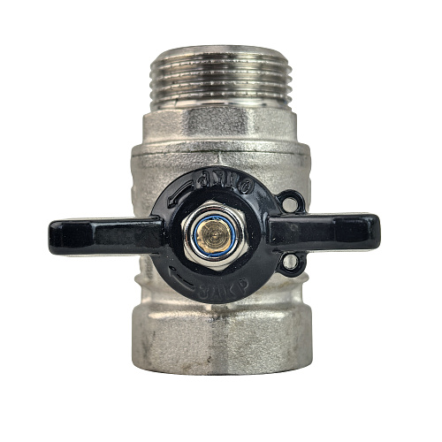 Кран шаровой ГОСТ ручка бабочка, латунь, внутренняя/наружная резьба  3/4,PN40 никель, RTP