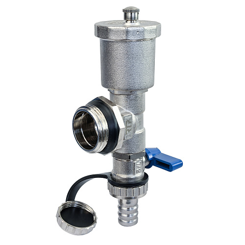 Клапан дренажный с воздухоотводчиком, латунь 1, никель, RTP