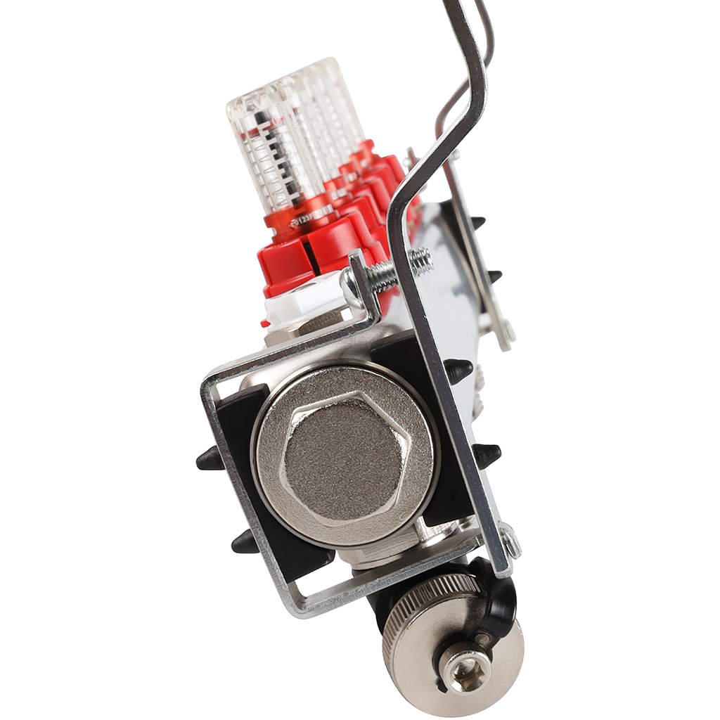 Коллектор из нержавеющей стали с расходомерами ROMMER, с клапаном вып. воздуха и сливом 5 выходов, RMS-1201-000005