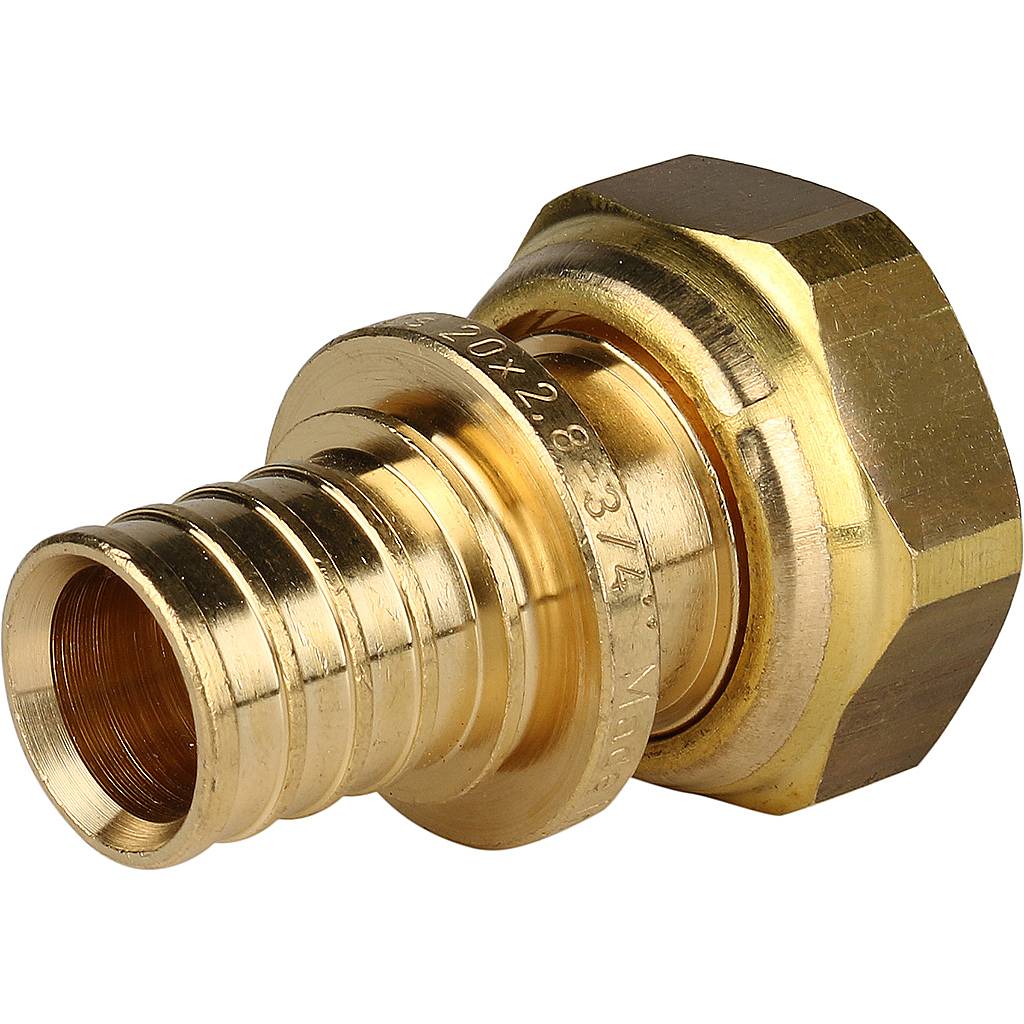 Переходник STOUT с накидной гайкой 20xG 3/4 для труб из сшитого полиэтилена аксиальный, SFA-0019-002034