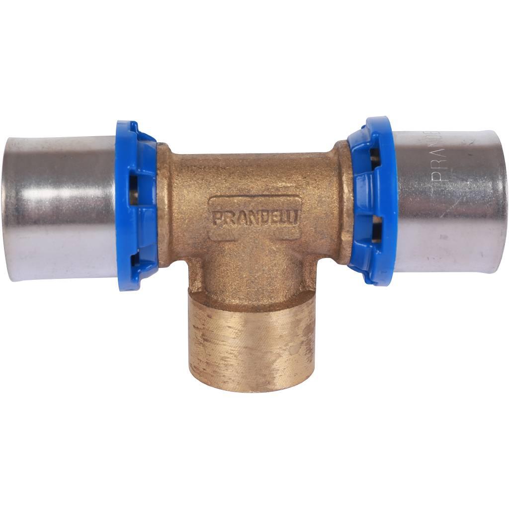 Тройник Prandelli Multyrama с внутренней резьбой (26х3,0)х1/2 H, TH, U для металлопластиковых труб прессовой, 509.08.02.6