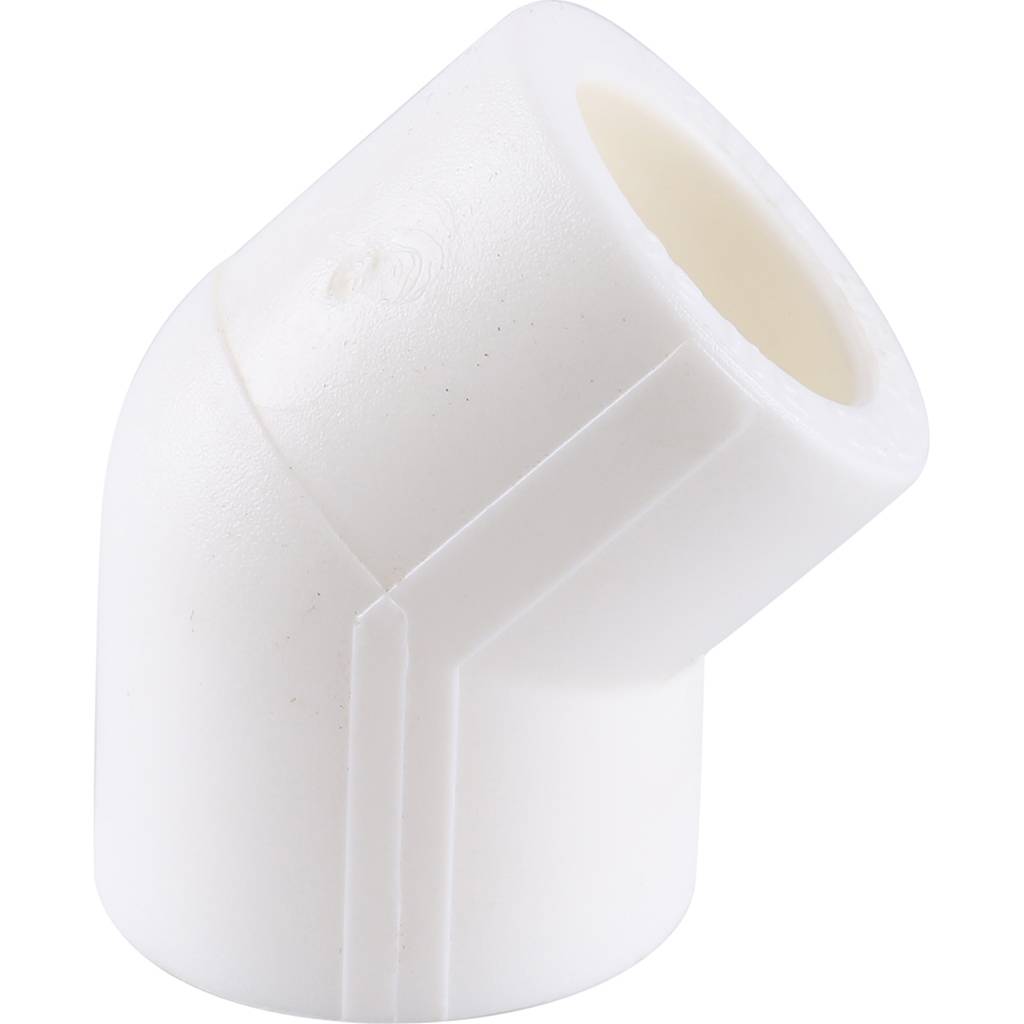 Угольник 45* Kalde d=20 для полипропиленовых труб под сварку (цвет белый), 3212-elb-200045