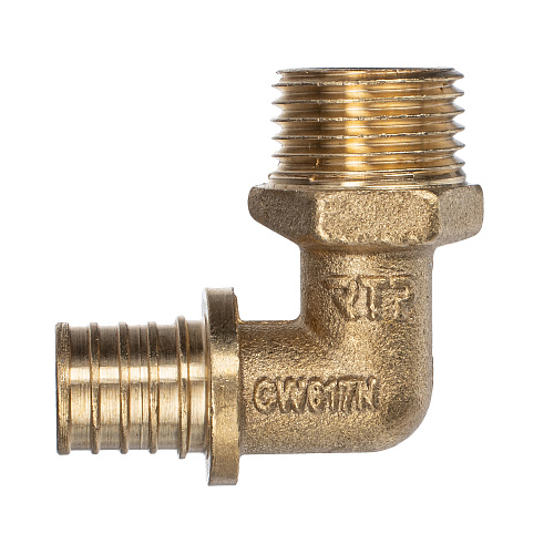 Угольник аксиальный, латунь, наружная резьба,16х1/2, желтый, RTP