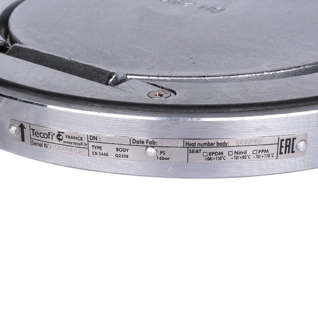 Клапан обратный Tecofi Ду250 Ру16 1/ств стальной межфланцевый стальной, CB5440-0250