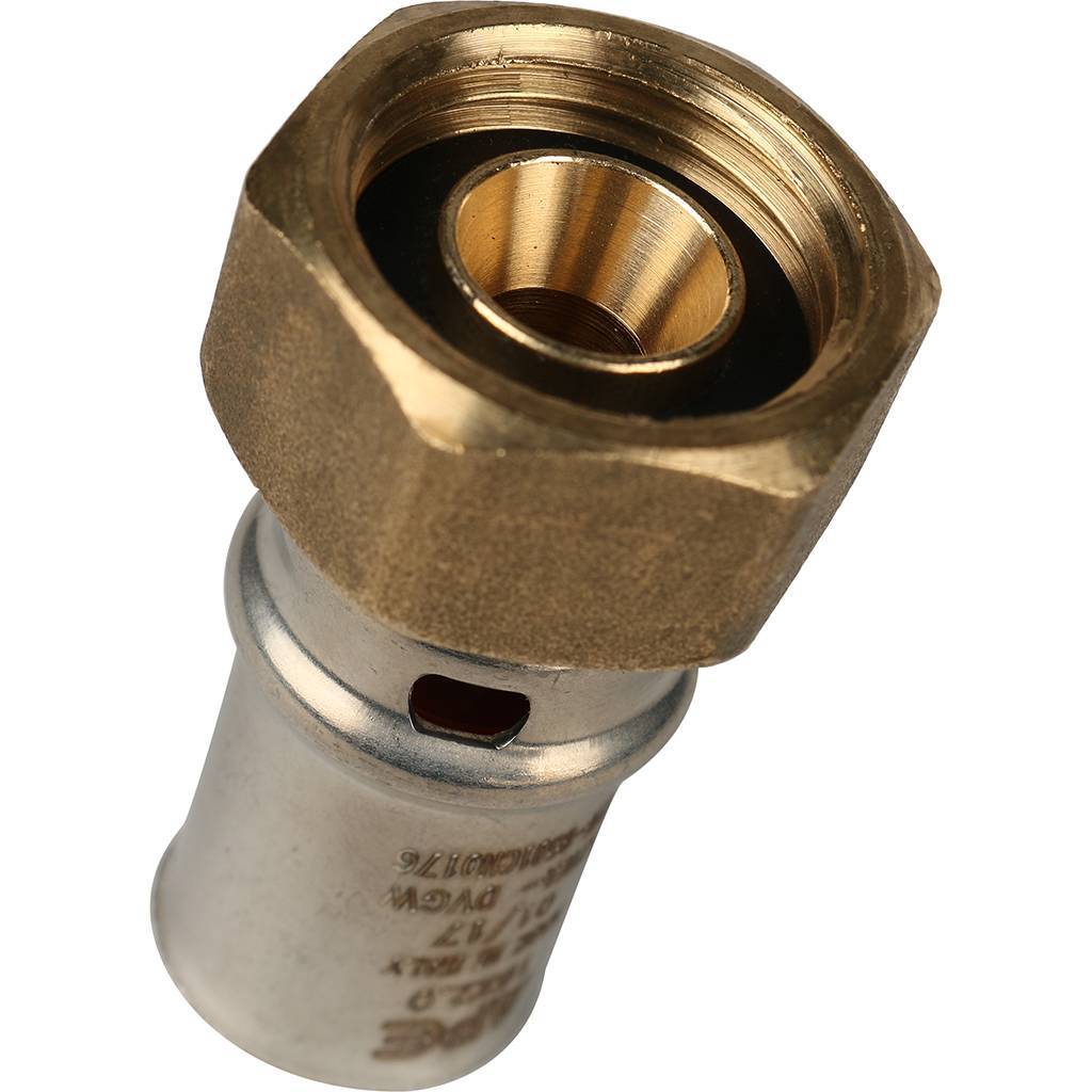 Переходник STOUT с накидной гайкой 1/2 х16 для металлопластиковых труб прессовой, SFP-0016-001216