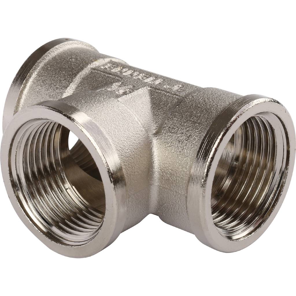 Тройник TIEMME ВВ никелированный 3/4 для стальных труб резьбовой, 1500096