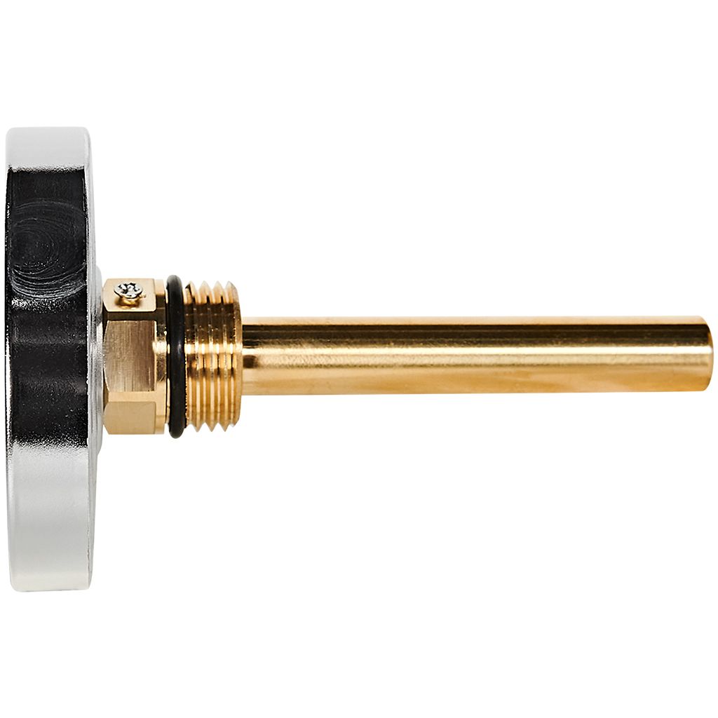 SIM-1001-637515 STOUT Термометр биметаллический осевой с погружной гильзой. Корпус Dn 63 мм, гильза 75 мм 1/2 , 0...120°С