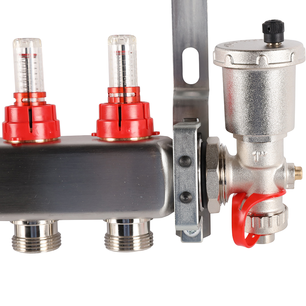 Коллектор из нержавеющей стали в сборе с расходомерами ROMMER 9 выходов