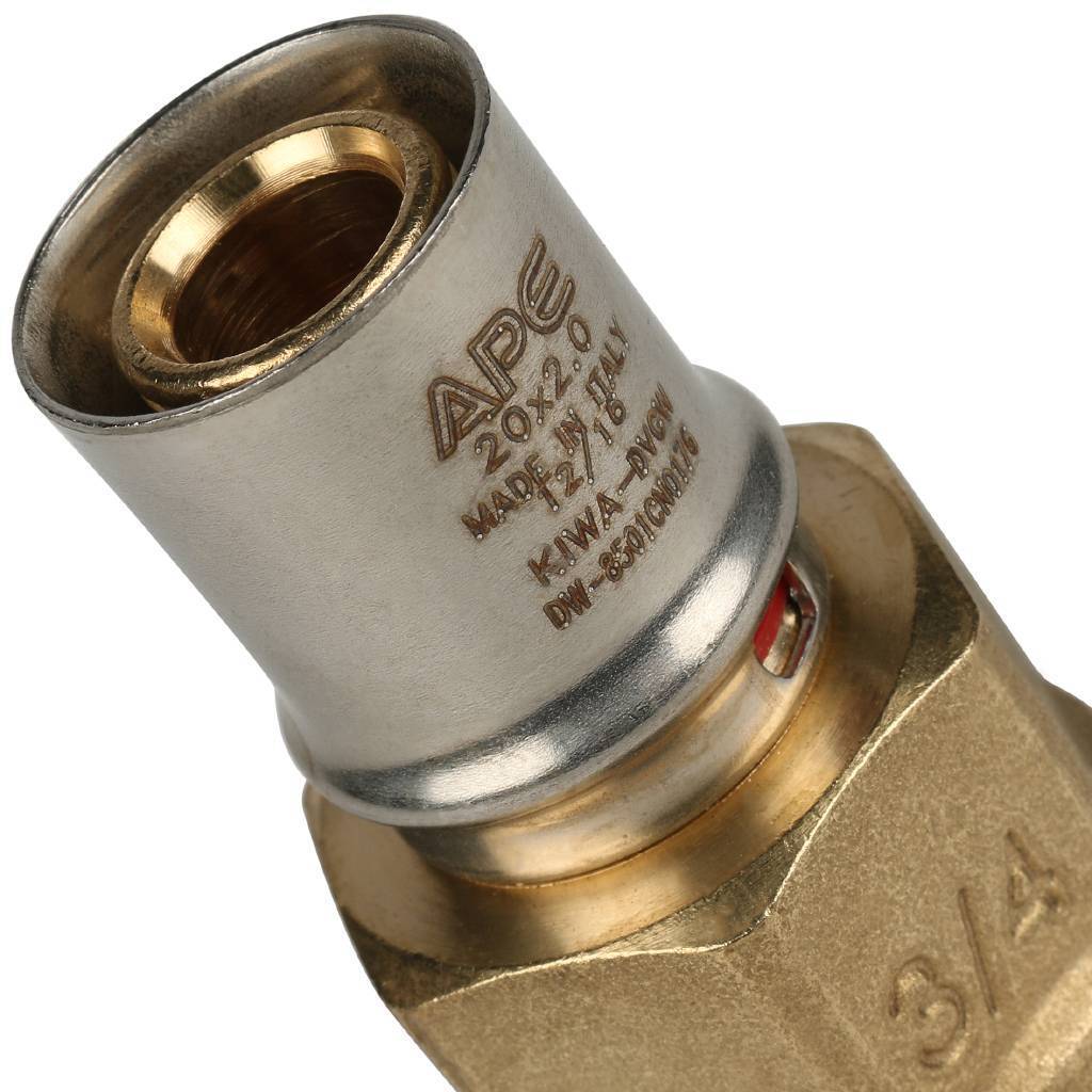 Переходник STOUT с внутренней резьбой 3/4 х20 для металлопластиковых труб прессовой, SFP-0002-003420