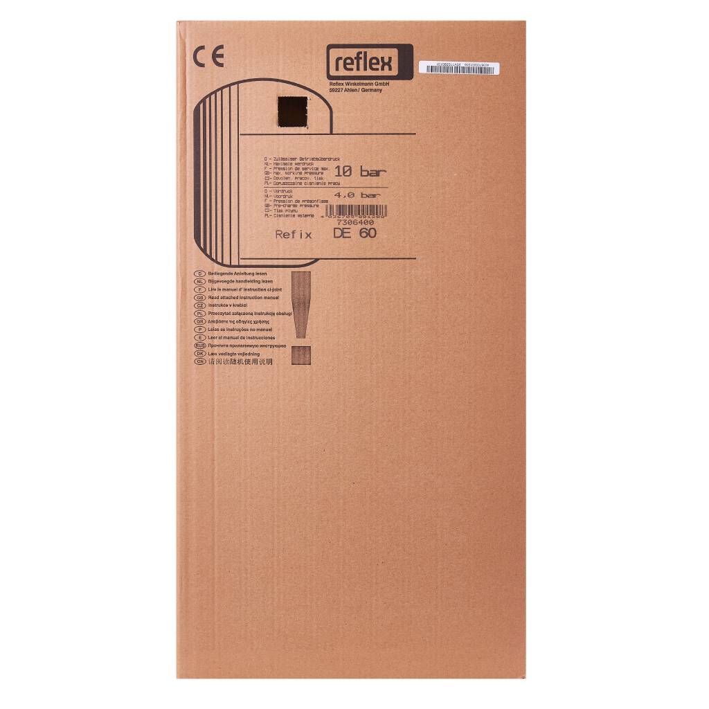 Расширительный бак Reflex DE 60 для водоснабжения вертикальный (цвет синий), 7306400