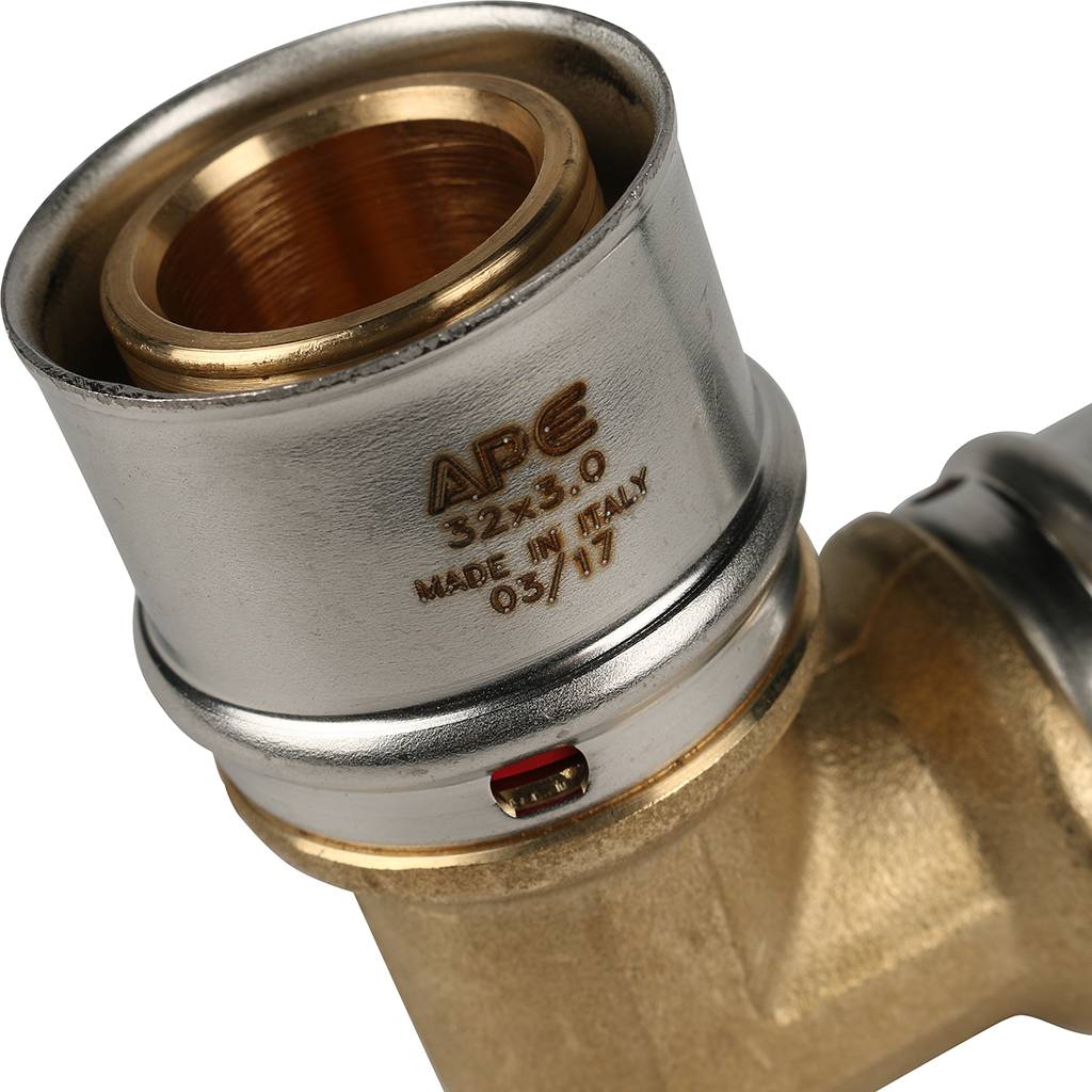 Угольник STOUT  90° 32х32 для металлопластиковых труб прессовой, SFP-0009-003232