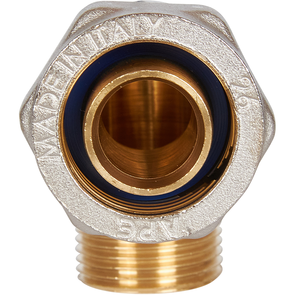 Угольник-переходник STOUT с наружной резьбой 3/4 х26 для металлопластиковых труб винтовой, SFS-0006-003426