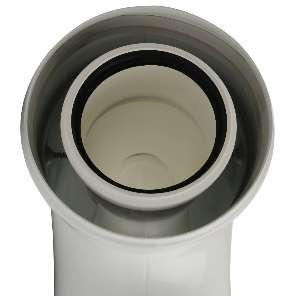 *SCA-8610-010090 STOUT Элемент дымохода конденсац. угол 90° DN60/100 м/п с инспекционным окном PP-FE, SCA-8610-010090