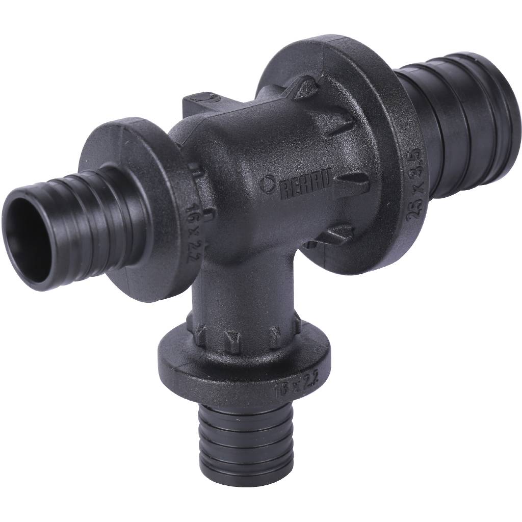 Тройник РЕХАУ RAUTITAN с уменьшенным боковым и торцевым проходом 25-16-16 PX