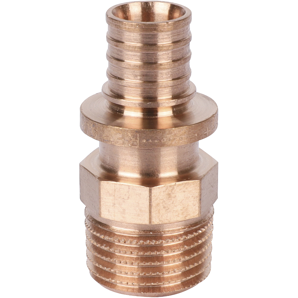 Переходник РЕХАУ RAUTITAN с наружной резьбой 16-R 1/2 RX+ для труб из сшитого полиэтилена аксиальный, 14563111001