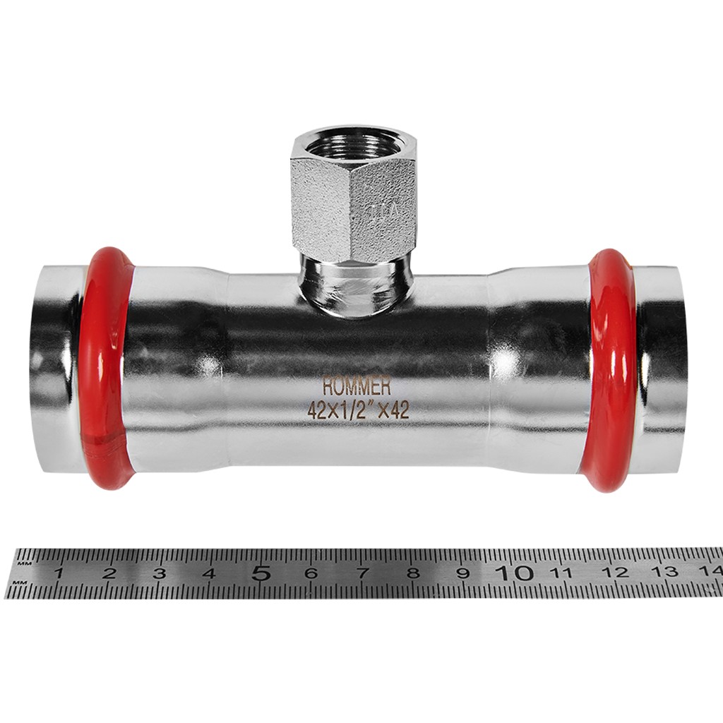 Тройник-Переходник ROMMER ВПр-ВР, 42х1/2, из нержавеющей стали прессовой, RSS-1015-004212